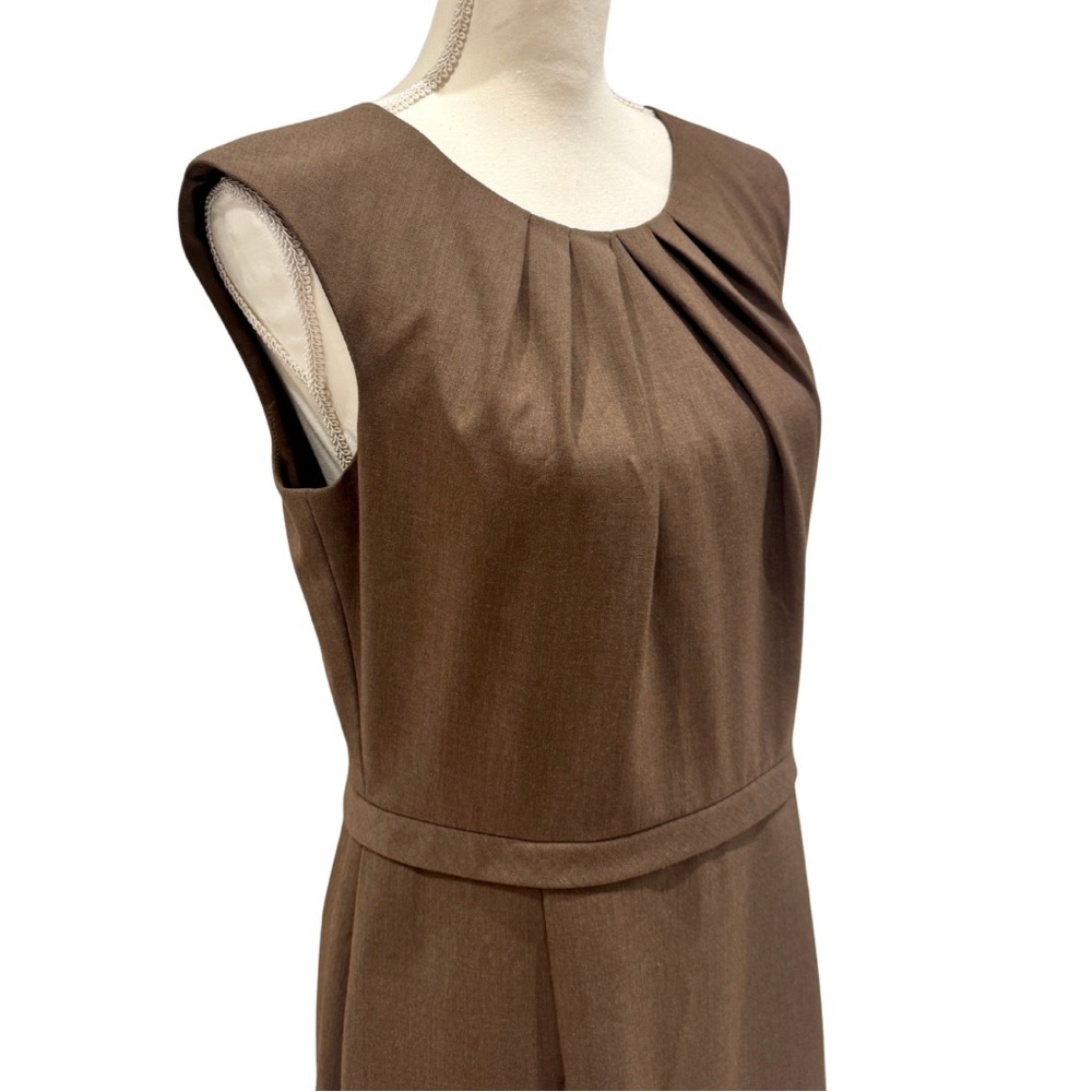Tahari Sleeveless Sheath Dress | Beige / Tan (8) - Picture 6 of 11